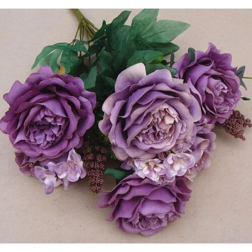 Charming 1 Boutique Artificial Flower Silk Rose Flower Home Decorative Flower Wreaths Display Floral Christmas Gifts