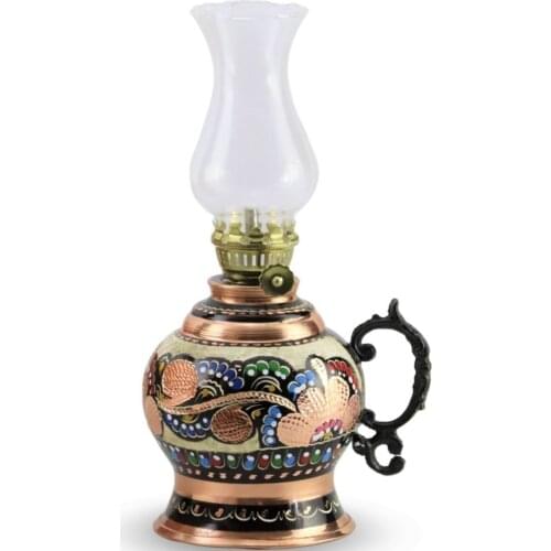 Authentic Handmade Real Copper Work Oil Lamp Gift Decorative Home Kitchen