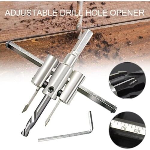 Adjustable Drill Bit Woodworking Hole Opener Metal Wood Circle Hole Saw Drill Bit Cutter New Hot Aircraft Type Hole Opener