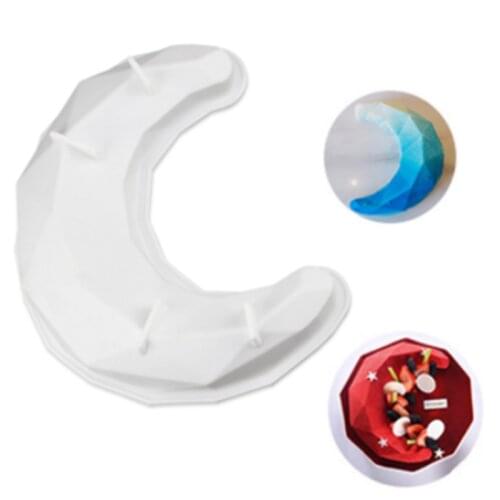 Mousse Cake Silicone Mold 3D Diamond Moon Shape For Dessert Eid Mubarak Ramadan Baking Cake Mold Pastry And Bakery Accessories