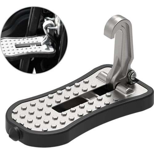 Foldable Car Door Step Pedal Universal Aluminium Alloy Auto Rooftop Luggage Ladder Hooked Foot Pegs Doorstep Safety Hammer