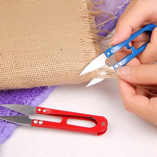 Random 1Pcs Multicolor Trimming Sewing Scissors Nippers U Shape Clippers Yarn Stainless Steel Embroidery craft Scissors Tailor