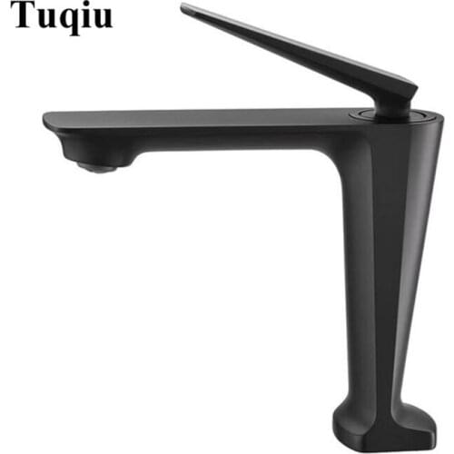 New arrival Bathroom Sink Faucet hot and cold Crane Brass gold Sink Faucet Single Handle water tap unique design black