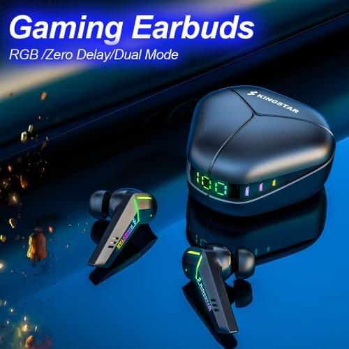 KINGSTAR Professional Gaming Earbuds TWS Wireless Bluetooth Earphones Positioning PUBG Game Headset with Microphone Charging Box