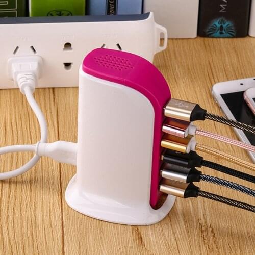 USLION 6 Port USB Charger HUB Multi USB Charging Station Dock Universal Mobile Phone Desktop Wall Home EU US Plug