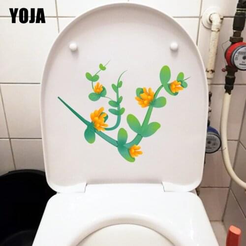YOJA 22.5*19.3CM Yellow Plant Flower Vine Kids Rooms Wall Sticker Home Toilet WC Decoration T1-0622