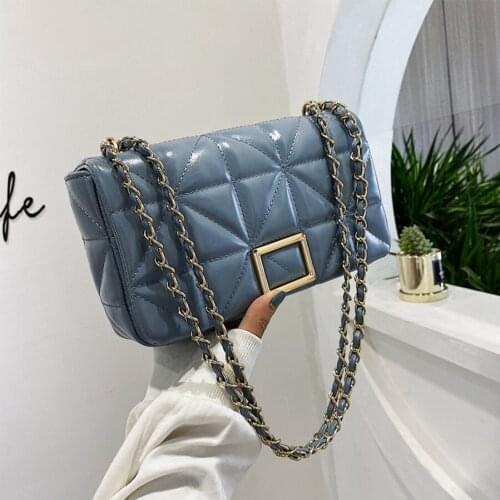 Lingge Chain Crossbody Bags for Women 2021 Pu Leather Shoulder Messenger Bag Handbags Trend Classic Branded Bolsa De Hombro