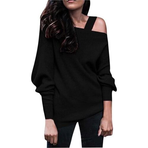 Off Shoulder Womens Tops And Blouses Fashion Womens Solid Skew Collar Long Sleeves Blouse Tops Blusas Mujer De Moda 2021