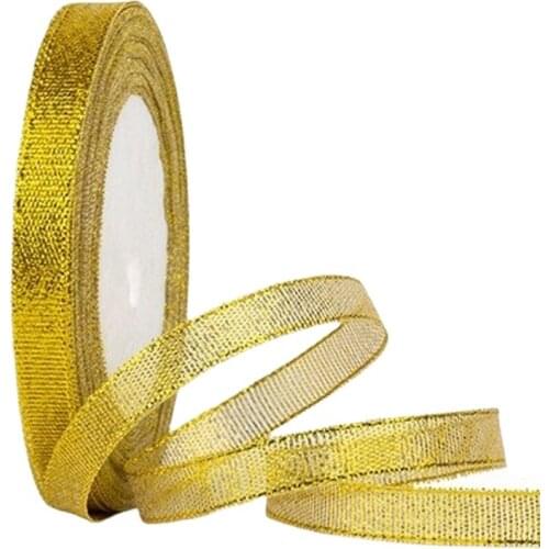 10mm Gold/Silver Glitter Onion Ribbon for Wedding Home Cake Gift Wrapping DIY Craft Decor Supplies Handmade Ribbon 22Meters/roll