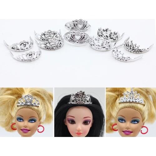 10pcs Girls Plastic Crown Headband Headwear Accessories for barbieDoll Toys