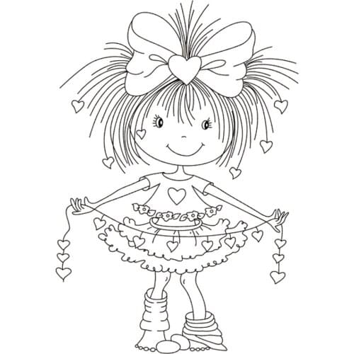 10x6 Little girl takes love Transparent Clear Silicone Stamp Seal for DIY scrapbooking photo album Decorative clear stamp