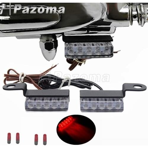 2pcs Universal Mini LED Motorcycle Brake Lamp Turn Signal Light for Harley Honda Suzuki Cafe Racer Choppers Bobber Cruiser Bikes