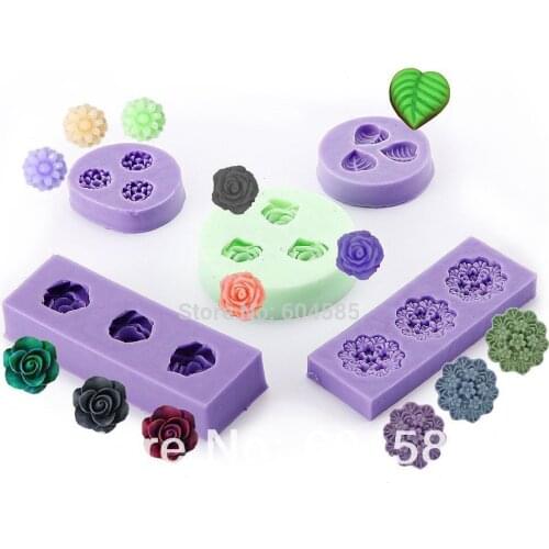 5 x in Set Silicone Icing Mould Mold Flower Rose Leave Sugar Paste Sugarpaste Cake Decorating wedding party