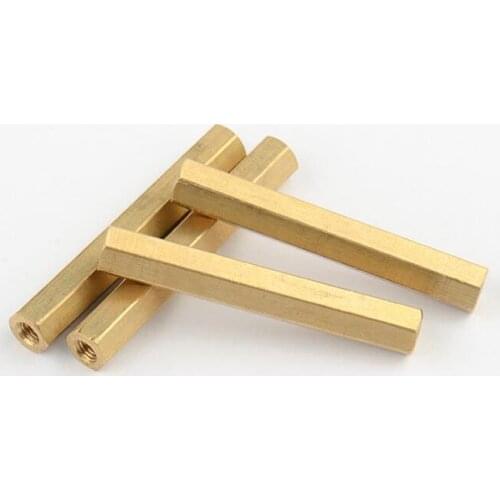 50pcs M4 Series Female To Female Brass Standoff Copper Hexagonal Spacer Hex Double Pass Spacers M4*5/6/8/10-30mm