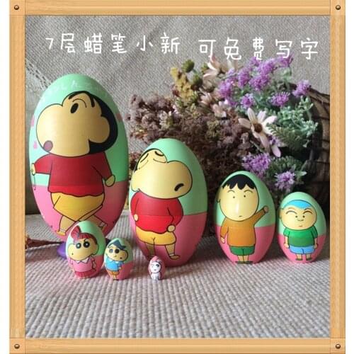 7pcs Cartoon Characters Matryoshka Doll Hand Painted Japanese Anime Nesting Dolls Babushka Russian Doll Matryoshka Gift Kids Toy