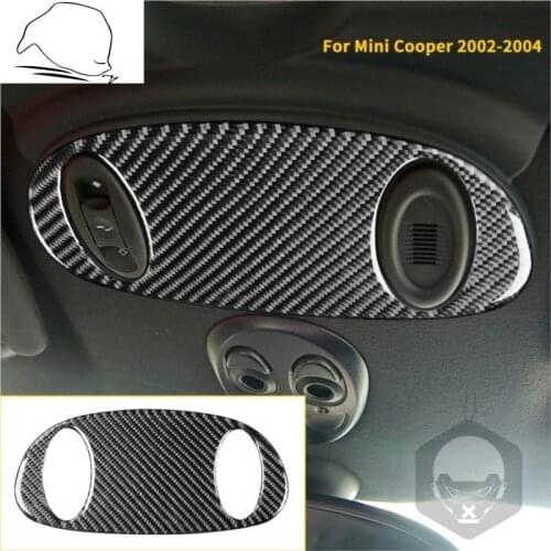 For Mini Cooper Hatch One R50 R53 2002 2003 2004 Car Overhead Light Carbon Fiber Sticker Reading Light Console Cover Trim Black