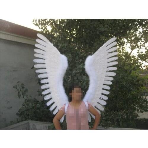 White Angel Feathered wings t-stage show Angel clothing halloween costume Goose wedding prop party costplay decoration