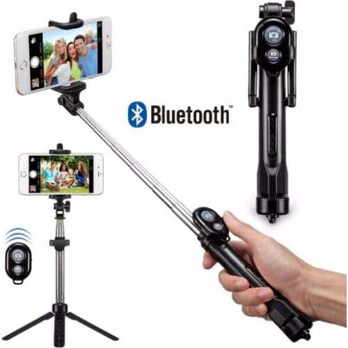 DHL Free 50pcs Mini Selfie Stick Foldable Tripod 3 in 1 Universal Romote Bluetooth Stick For iPhone Samsung Android Retail Box