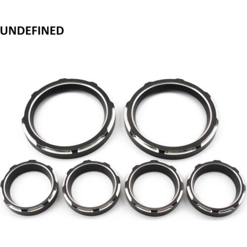 Black Motorcycle Instrument Cover Speedometer Trim Ring Cover Sets For Harley Touring Electra Glide Street Glide 1996-2013 Trike