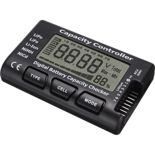 Digital Battery Capacity Checker For LiPo LiFe Li-ion NiMH Nicd RC Model Batteries Voltage Tester Checking Tool