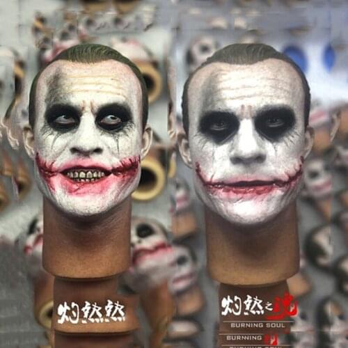 1/6 Scale Heath Ledger Joker Head Sculpt Smile Ver. Bank Robber Head Sculpt Fit 12inches male body Figure for collection