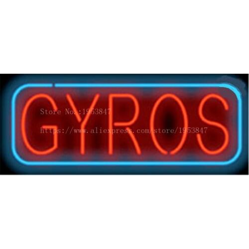 Gyros NEON SIGN Game toy Real GLASS Tube Beer PUB Restaurant Signboard display Decorate Shop Home Decor Light Signs 17*14"