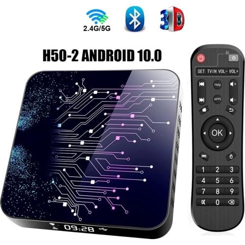 H50-2 Android TV Box Android 10 4GB 32GB 64GB 4K H.265 Media Player 3D Video 2.4G 5GHz Wifi Bluetooth Smart TV Box Set Top Box