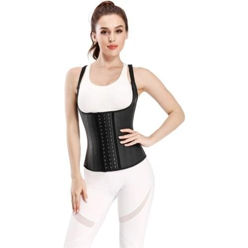 25 Steel Boned Slimming Corset Latex Waist Trainer Womens Underwear Waist Corset Tight Bustier Open Bust Straped Body Shaper