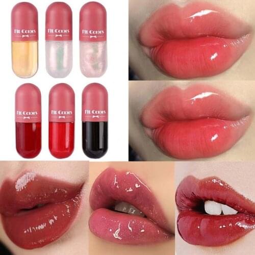 Mini Natural Lip Plumping Liquid Lip Gloss Partial Pearl Light Shining Moisturizing Temperature Control Color Changing Lip Oil