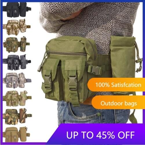 Fashion Tactical Mens Waist Bag Hiking Water Bottle Mobile Phone Bags Outdoor Military Camping Tool Waist Pack Bags
