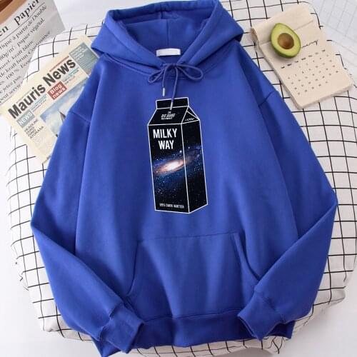Hot Sale Fleece Autumn Clothing Milky Way Milk Box Cool Printing Male Hoody Thick Winter Men Hooded Oversized Loose Sweatshirt