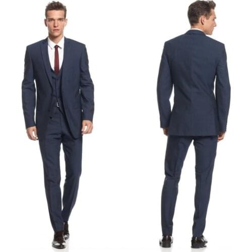 Jacket Men Suit 3 Pieces Notch Lapel Two Buttons 4Pieces (Jacket+Pant+Tie+Vest) Formal Tuxedos High Quality Latest Design Slim