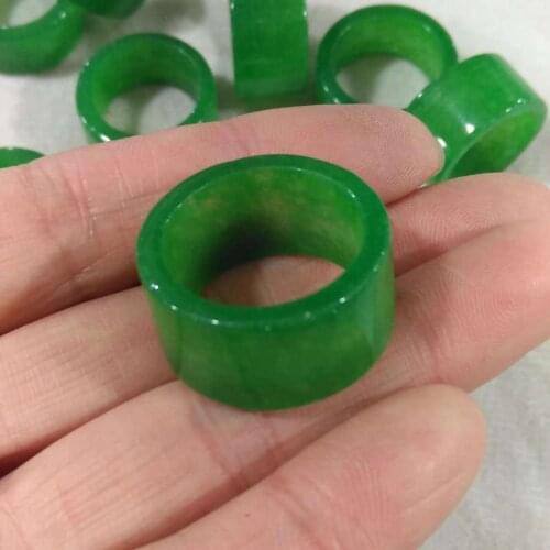 Natural lovers mens brand green jade ring emerald handmade jade rings hand Carving brave troops jade ring jewelry