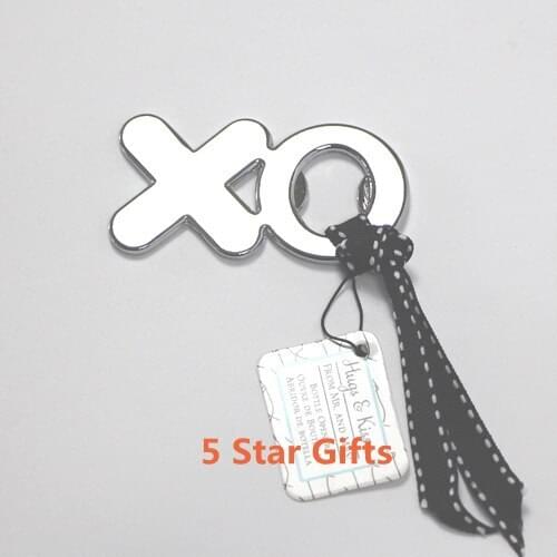 NEW ARRIVAL+Factory Outlet Wholesaler Hugs&Kisses Chrome XO Bottle Opener Unique Wedding Favors+200sets/Lot+FREE SHIPPING