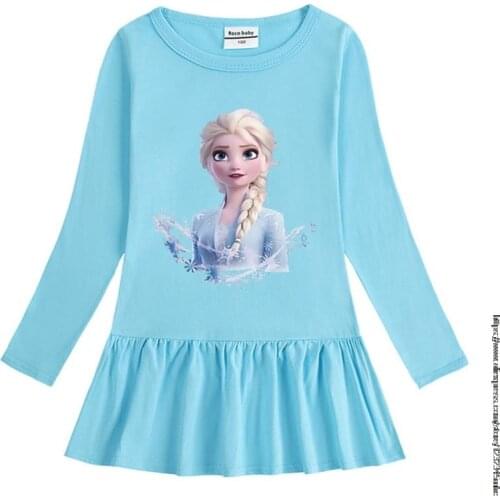 Disney Autumn Girl Clothes Long Sleeve Kids Dress for Girl Frozen Elsa Princess Dress Vestdios Girls Winter Dress
