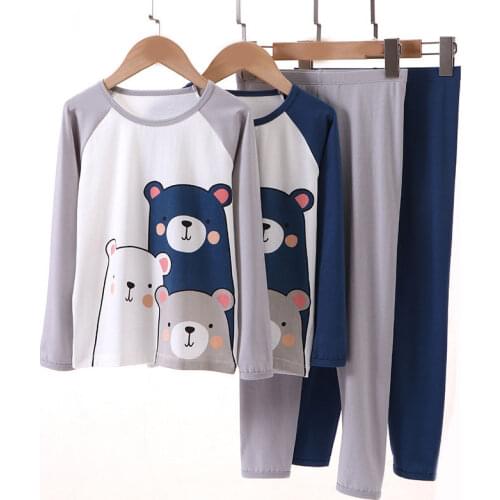 Baby Boys Pajamas Sets 2021 Autumn New Kids Girls Cartoon Bear Long Sleeve Suits Toddler Rabbit Sleepwear 2PC Children Clothing