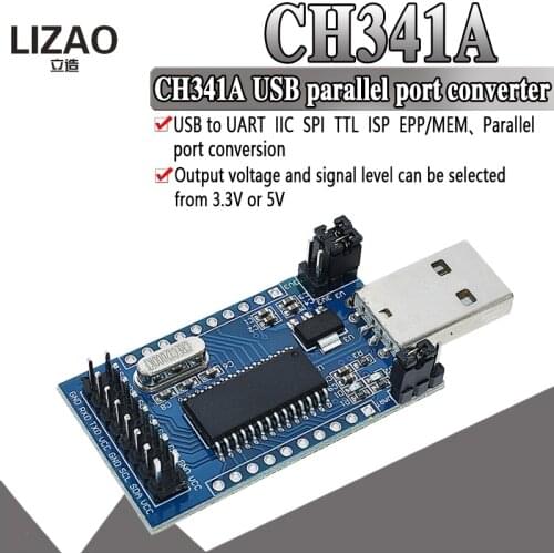 CH341 Programmer USB to UART IIC SPI I2C Convertor Parallel Port Converter Onboard Operating Indicator Lamp Board Module
