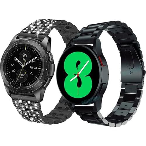 Strap For Samsung Galaxy Watch 4 40mm Smart Band with diamond Metal stainless steel For Galaxy Watch 3 45mm Watchband Bracelet