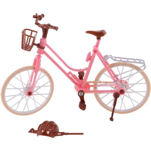 Pink Plastic Bike Bicycle Accessory for Doll Kid Pretend Play Toy