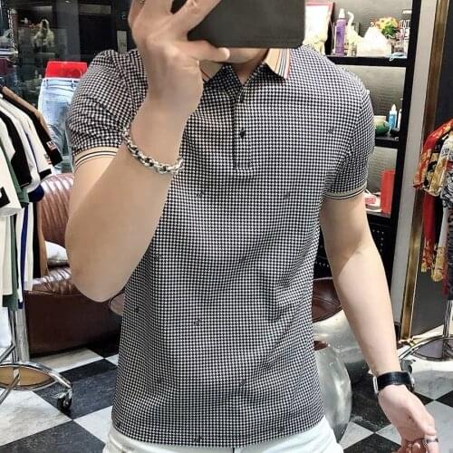 2021 summer new lapel polo shirt brand printed letter short sleeve shirt fashion Joker jacket