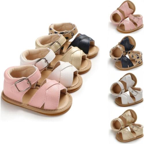 Toddler Infant Baby Kid Girls Sandals Prewalker Non-slip PU Leather Shoes Summer