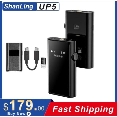 Shanling UP5 Dual ES9212C Balanced Bluetooth MQA Decoding Headphone Amplifier USB DAC 384K/ DSD256 TYPE C to 2.5/3.5/4.4mm