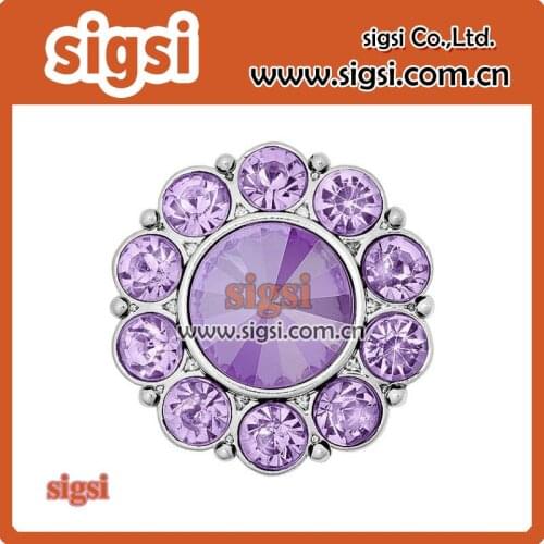 Chic color flower shape crystal fashion acrylic rhinestone button for decoration