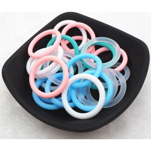 Chenkai 10pcs silicone adapter O rings for Baby NUK MAM Pacifier Dummy Nursing Pendant Toy Gift Inner Diameter 21.5mm