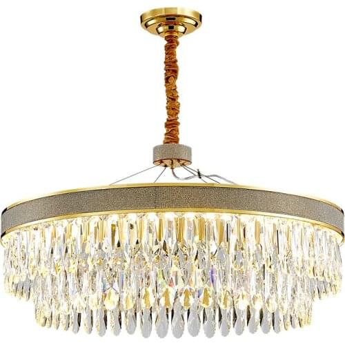 Modern crystal chandelier lighting round lustre design led chandeliers for living room kitchen bedroom lamps