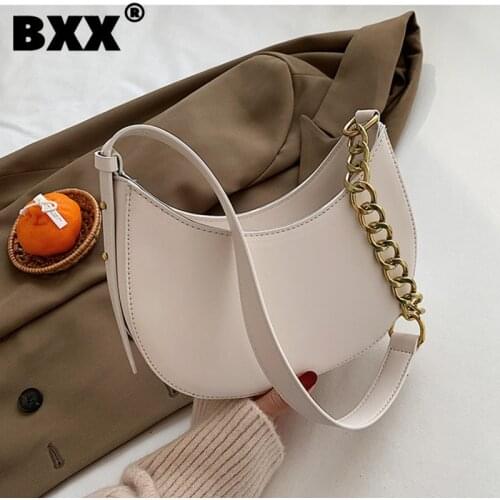 [BXX] Vitntage Small PU Leather Crossbody Bags For Women 2021 Small Shoulder Simple Bag Lady Phone Handbags And Purses 8A098