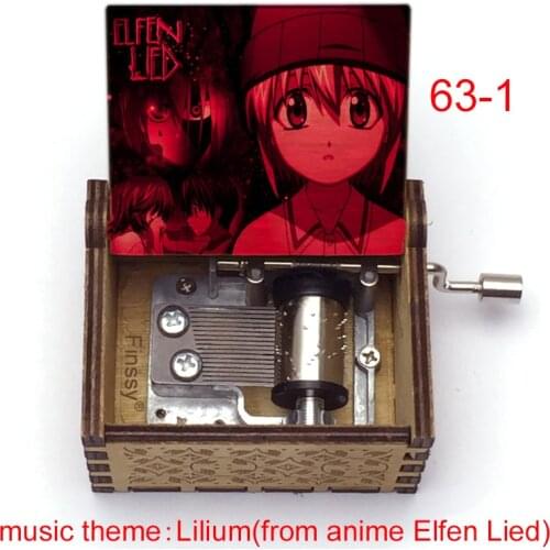 Creative color print anime Elfen Lied music theme Lilium lucy print 18-Note Wood Musical Box Music Toys for Kids girls friends