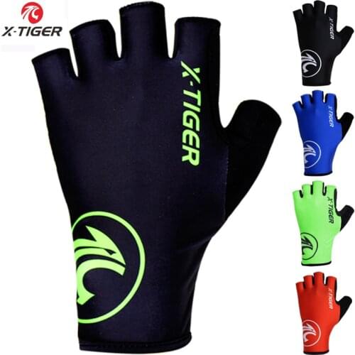 X-Tiger Cycling Gloves Outdoor Protect MTB Bike Gloves Washable Breathable Polyester Spandex Half Finger Racing Bicycle Gloves