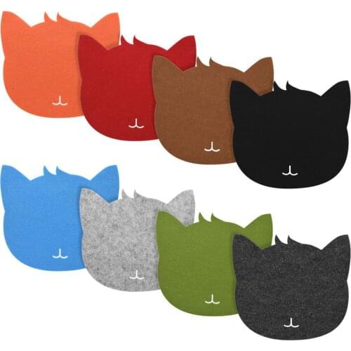 Felt Cat Head Desk Mat Anti-slip Soft Gaming Mouse Pad Keyboard Mat Laptop Computer PC