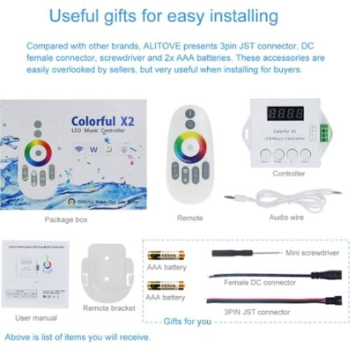 WS2812B WS2811 WS2813 6803 USC1903 IC 1000 Pixels Colorful LED Music Controller X2 Digital Addressable LED Strip RF Remote DC